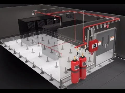 Sala conectada a sistema de extincion de incendios por gas